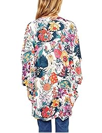 LadyM - Kimono de gasa con estampado floral para mujer