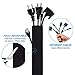 Cable Management Sleeve, Roderick55 Computer Cord Management Organizer System for TV, Computer, Office, Home Entertainment, 19.5 inch Flexible Desk Wire Cable Sleeve with Zipper, 4 Pack-Black