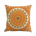 Botrong Bohemia Geometry Painting Linen Cushion Cover Throw Pillow Case Sofa Home Decor 18"x18" (A)