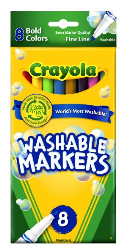 Crayola 8 Count Washable Markers Bold Colors Fine Tip | Good Deals Today