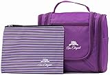 Premium Cosmetic Bag By AmElegant - Spacious Women And Men Toiletry Bag - Makeup Organizer And Beauty Product Organizer (Purple)