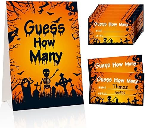 SICOHOME Halloween Guess How Many Party Game Halloween Party Favors ...