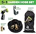 Garden Hose, 50 Ft, Heavy Duty Expanding Water Coil Flexible Expandable Retractable Collapsible Shrinking Hoses Strongest Lightweight Solid Brass Fittings. For Grass Dock Warehouse Gardner Plants