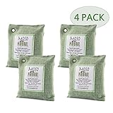 Moso Natural Air Purifying Bag. Odor Eliminator for Cars, Closets, Bathrooms and Pet Areas. Green Color, 200-G, 4 Pack