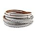 Jenia Infinity Leather Bracelet Endless Love Charm Wrap Bracelets Baroque Pearl Cuff Bracelet Boho Bracelet Jewelry Birthday Gift for Women, Lovers, Teens Girls, Mom, Sister, Wife