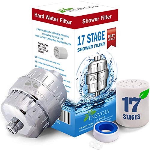 ENZVOIA 17 Stage Shower Filter Hard Water Softener Remove Chlorine