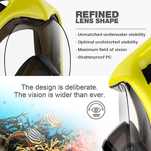 image for Poppin Kicks Full Face Snorkel Mask for Adult Youth and Kids | 180° P