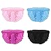 FEESHOW Men's Frilly Underwear Sissy Maid Ruffle Lace Open Back Bikini Panties
