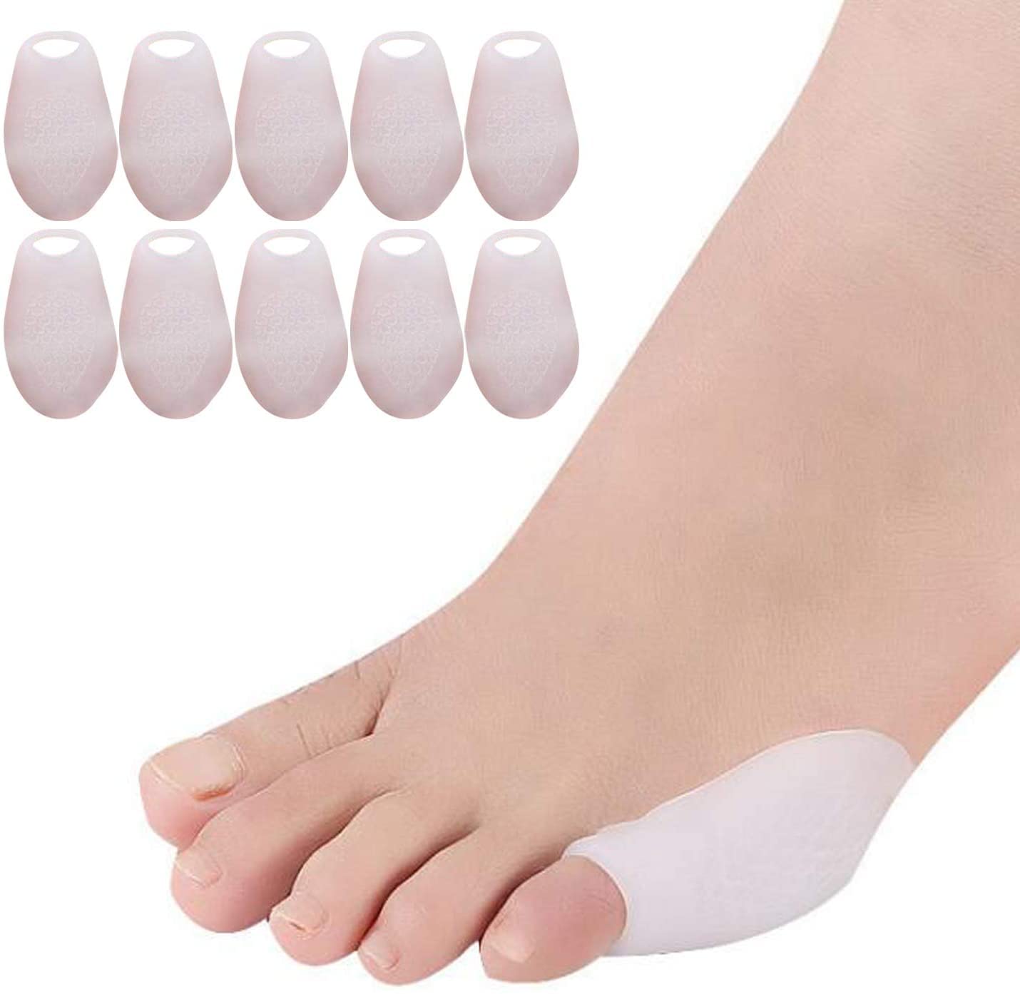 Pedimend™ Tailors Bunion Relief Gel Pads - 10 Pieces | Small Toe Gel Separators | Pinky Toe Straightener Protector | Little Toe Guard Support | Bunionette Protector Guard Sleeve | Finger Stretcher