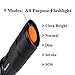 LED Flashlight By RemLite. Includes 1000 Lumen Black Tactical Flashlight With Rechargeable Battery. Best For Fishing And Camping. Made of Military Grade Aluminum