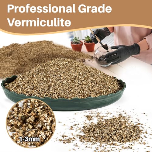 Organic Vermiculite 14.6 oz - Fine 1-3mm Granules for Gardening, Professional Soil Amendment, Ideal for Potted Plants and Horticulture, Bulk Pack (14.6Oz)