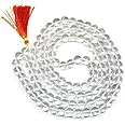 BISMAADH Gems & Jewels Sphatik/Crystal Jaap Mala for Pooja (108+1 Beads) | Natural & Certified | Astrological Beads | Positive Effect | Unisex Both for Men & Women (6 MM), Stone