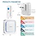 Wireless Doorbells Kit Cinbos Wireless Doorbell for Home LED Light with 1 Receiver and 2 Remote Push Buttons Waterproof,1000 Feet Long Range, 52 Chimes, 4 Levels Volume (B21-2T1-W)