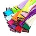 HUA MIAN LI 10 Pcs Mint Blue Long Straight Colored Clip in Hair Extensions Highlights Rainbow Fashion Heat Resistant Synthetic Multi-colors Hairpieces for Party, Cosplay, Halloween 22Inch