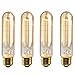KINGSO 4 Pack E26 E27 Vintage Edison Light Bulbs 60W 110V T10 Dimmable Tubular Light Bulb Nostalgic Tungsten Filament Incandescent Antique Bulb for Home and Commercial Light Fixtures