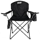 Coleman Camping Chair|Tailgating Chair with Cooler|Beach Chair with Cooler|Portable Quad Chair with a 4-can cooler for tailgating, camping, and the Outdoors