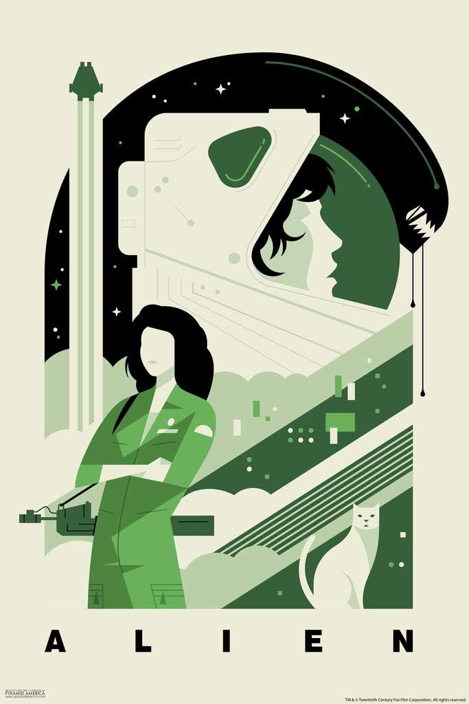 Pyramid America Alien 1979 Ellen Ripley Art Xenomorph Horror Science Fiction Classic Retro Cool Wall Decor Art Print Poster 12x18