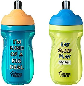 Tommee Tippee 2 Pack 9 Ounce Straw Tumbler Cup Teal/ Green Color