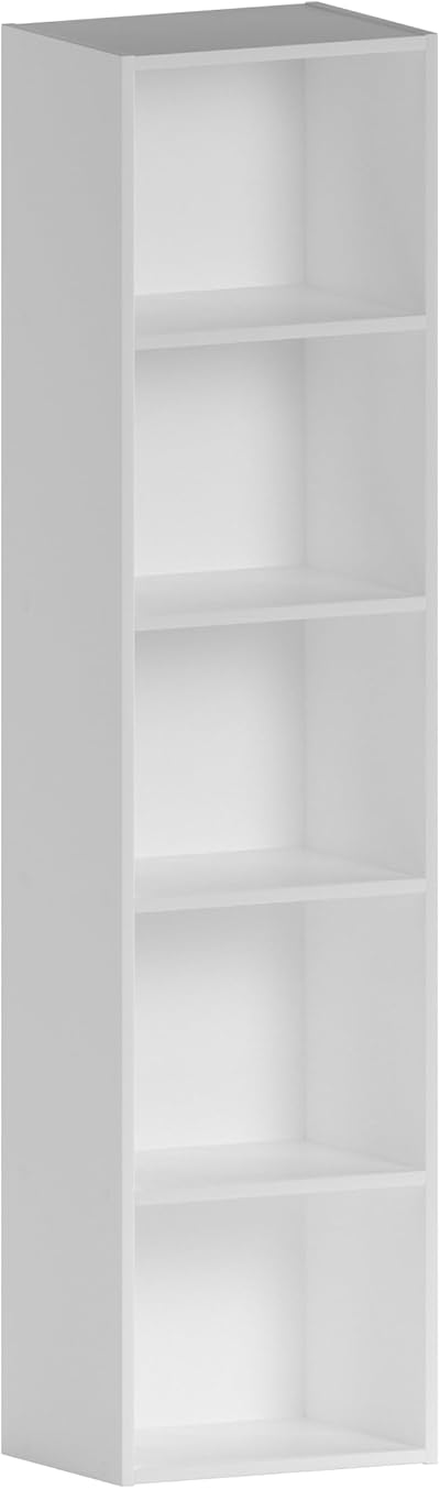 Vida Designs Oxford 5 Tier Cube Bookcase White Freestanding H132xW32xD24cm