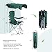 Besthls Canopy Camping Chairs, Portable Quad Folding Recliner Lawn Chair with Shade and Cup Holder for Adult Outdoor Events,Greenthumb 4