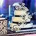 Mr & Mrs Cake Topper For Wedding Anniversary Rings Crystal Rhinestone Party Decoration (Silver)