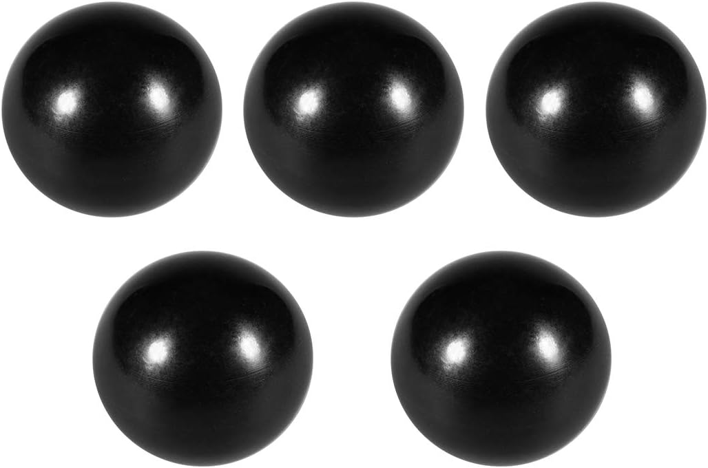 sourcing map 5Pcs Thermoset Ball Knob M8 Female Thread Machine Handle 35mm Diameter Smooth Rim Black, M8x35mm - Image 3