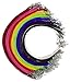 Bastex 100 Pieces of Waxed Necklace Cord with Clasp. Includes 10 Colors for Bracelet, Necklace and DIY Jewelry Making. 20 Inches Long, 1.5mm Thickness. Colorful Bulk
