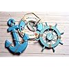 Wooden Nautical Lighthouse Anchor Wall Hanging Ornament, Beach Wooden Boat Ship Steering Wheel Wall Decor, Nautical Life…