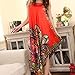 Broadfashion Women's Sexy Boho Strap Long Nightgown Sleepwear Dress (Red)