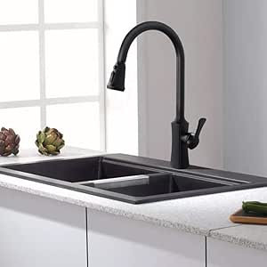 Grifos de cocina negros mate Grúa para cocina Grifo de fregadero