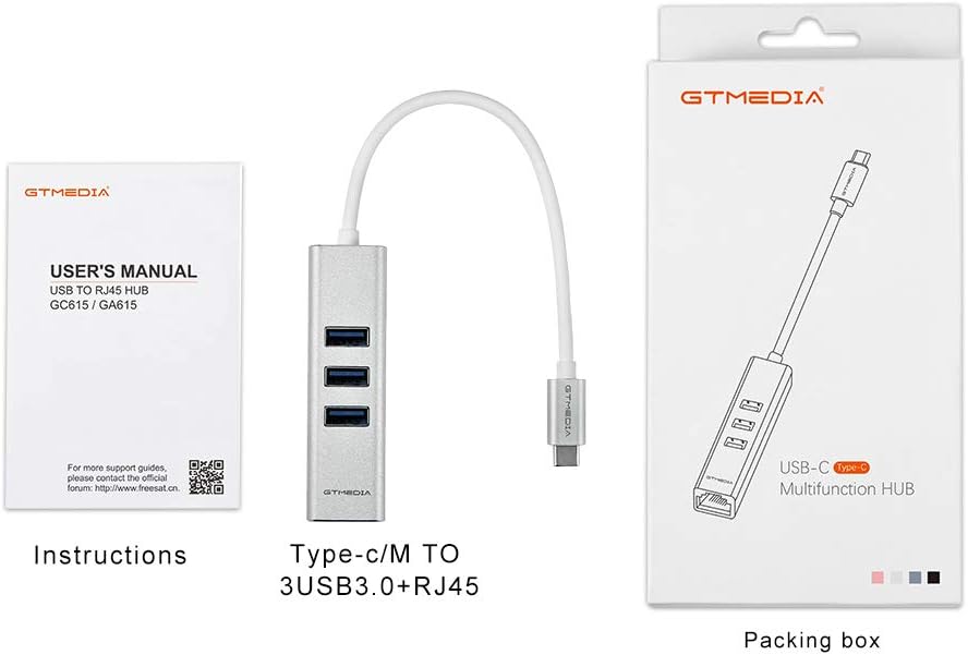 4-in-1 USB C 3.1 Data Transfer Adapter, Gigabit LAN Network Converter Splitter, 4-Ports USB Hub with Ethernet Port 10/100/1000 Mbps Supports Win 7/8/10, Mac OS, Linux, Vista: Computers & Accessories