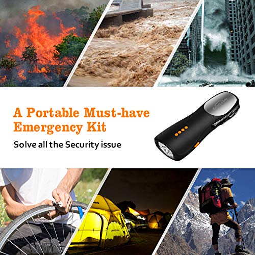 [Upgraded Version] EONLION Emergency Radio with Hand Tool Kit, 2000mAh Power Bank Hand Crank Self Powered AM/FM NOAA Weather Radio with Alarm, LED Flashlight - Thumbnail 6