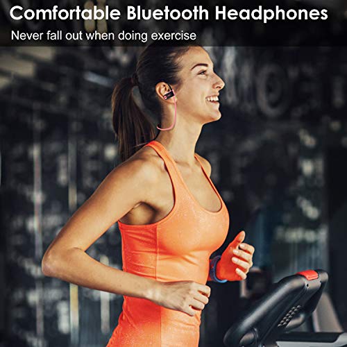 Bluetooth Headphones, Anbes Wireless Earbuds, IPX7 Waterproof Sports Earphones with Ear Hooks & Mic, HD Stereo in-Ear Headphones Gym Running Workout, 8 Hours Battery Noise Canceling Headsets