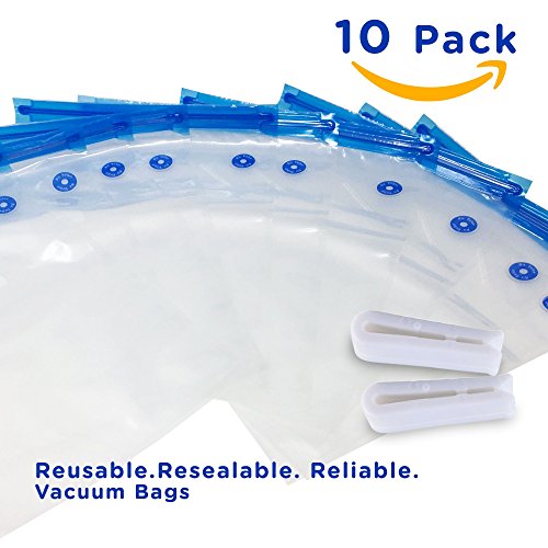 Click Here to See More Images Sous Vide Bags Vacuum Sealer Bags for Anova Cookers. Best Reusable Food Saver Bags for Vacuum Storage, 10 BPA Free Food Vacuum Sealer Bags, 2 Bag Sealing Clips
