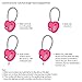 MoDA Travel Easy to Use- TSA Recognized Resettable Combination Lock Luggage Travel Lock-Pink
