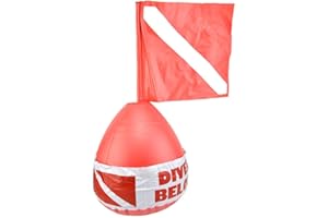 Win Outdoor Diving Red Color Scuba Dive Buoy Surface Marker Inflatable Dive Flag Sign Signal Floating Saft Sign Diver Below