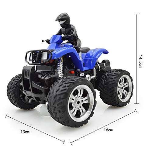 Onefa Kids Toy Remote Control Car Off-Road Motorcycle Four-Way Vehicles 360Â° Rotating (One Size, Blue)