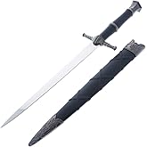 Silver Sword Style Medieval Dagger. for Collection, Gift, Cosplay at Renaissance Fair (Black-807)