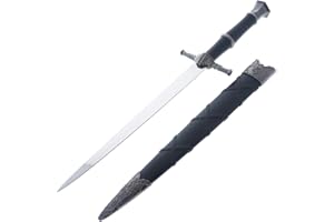 APMRUMGO Silver Sword Style Medieval Dagger. for Collection, Gift, Cosplay at Renaissance Fair (Black-807)