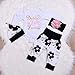 Besokuse Cute 4PCs Newborn Kids Baby Girl Daddy Little Princess Romper + Flowers Pants + Hat + Flower Headband Winter Outfit (White, 6-12Months)