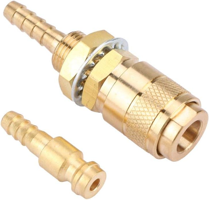 M6 Quick Connector Set Quick Water Cooled Gas Adapter Fitting Hose for MIG TIG Welder Torch Fitting for Welding Torch(Gold) - Image 4