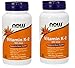 NOW Foods Vitamin K-2,100mcg, 100 Vcaps 2 Pack