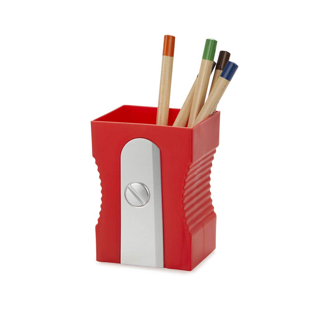 Balvi Pen holder Sharpener Red colour Keep your desk organized Original and fun sharpener-shaped penc