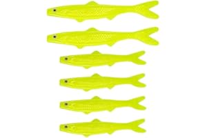 Banjo Minnow Chartreuse Minnows Lures + Lifelike Lure for All Fish + Durable Material That Catches Fish + Freshwater & Saltwater Fishing Lure + Hooks & Anchors