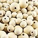 JPSOR 150pcs Natural Round Wood Loose Spacer Beads (100pcs 12mm + 50pcs 20mm)