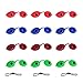 Super Sunnies UV Eye Protection FDA Compliant Eyeshields, Tanning Bed Goggles, Red Light Theraphy Glasses with Strap - 12 Pack Random