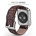 MoKo Compatible Band Replacement for Apple Watch 42mm 44mm Series 4/3/2/1, Premium Genuine Leather Crocodile Pattern Replacement Strap - Brown (Not Fit 38mm 40mm Versions)