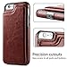 UEEBAI Case for iPhone 6 Plus 6S Plus, Luxury PU Leather Case with [Two Magnetic Clasp] [Card Slots] Stand Function Practical Soft TPU Case Back Wallet Flip Cover for iPhone 6 Plus/6S Plus - Brown