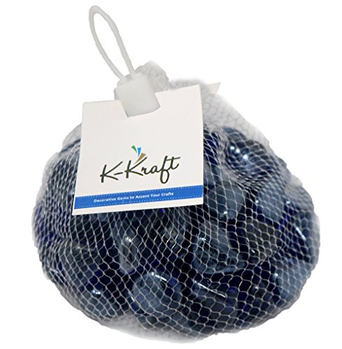 Distinctive Glass Jewels for Vase Filler, Table Scatter or other Beautiful Accents (2.2 Pounds, Cobalt Blue)