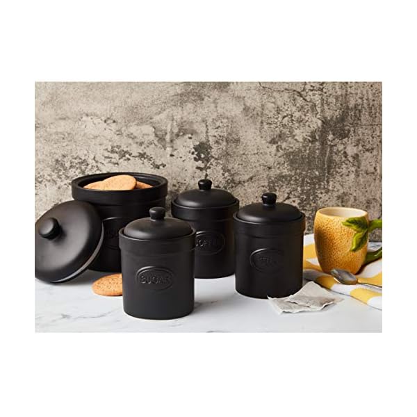 BIA-Tea-Canister-Matte-Black-Matte-Storage-Jars-Stoneware-Kitchen-Storage-Tea-Coffee-and-Sugar-Canisters-Set-Kitchen-Storage-Organisation-Available-in-White-and-Black BIA - Tea Canister - Matte Black - Matte Storage Jar - Stoneware Kitchen Storage - Kitchen Storage & Organisation…